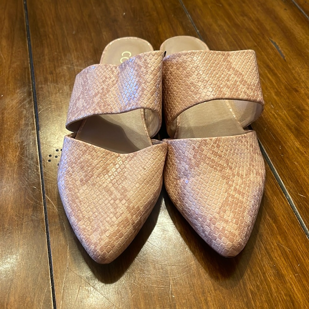 Blush pink mules